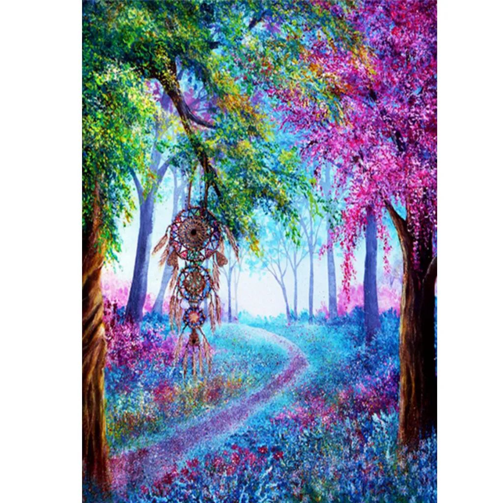 

3508-299- Cartoon digital oil painting moon night scene filling suitable for adults hand-painted suit handicraft design