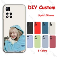 DIY Phone Case for Xiaomi POCO Pro Lite 10T Redmi Note 10S Custom Logo Name Photo Liquid Silicon Cover