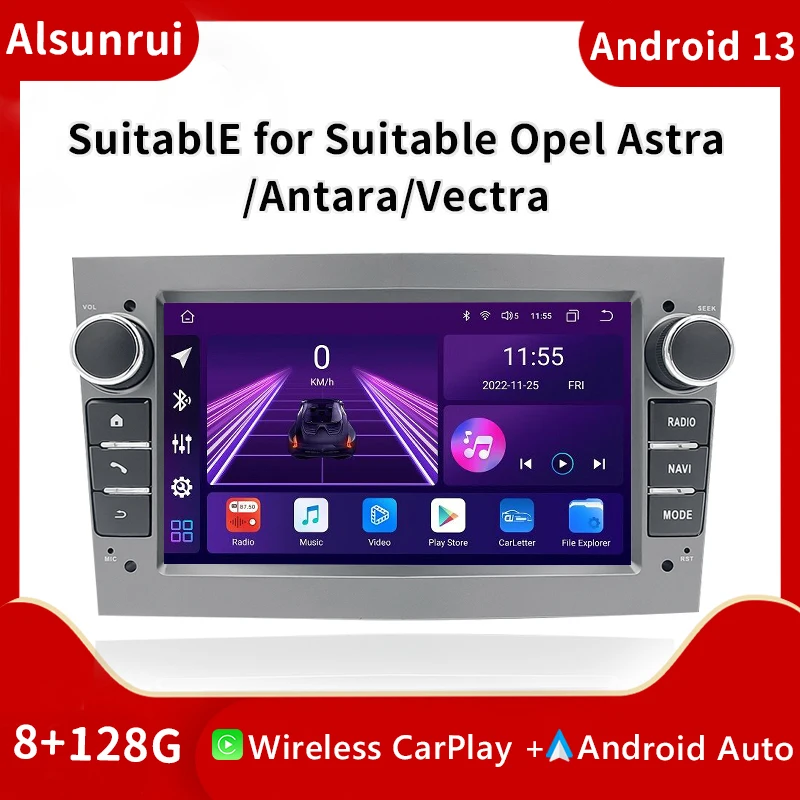 Автомагнитола Carplay 2 din 4G Android 13 для Opel Vectra C Zafira B Corsa D Astra H G Jvivaro Meriva мультимедийный