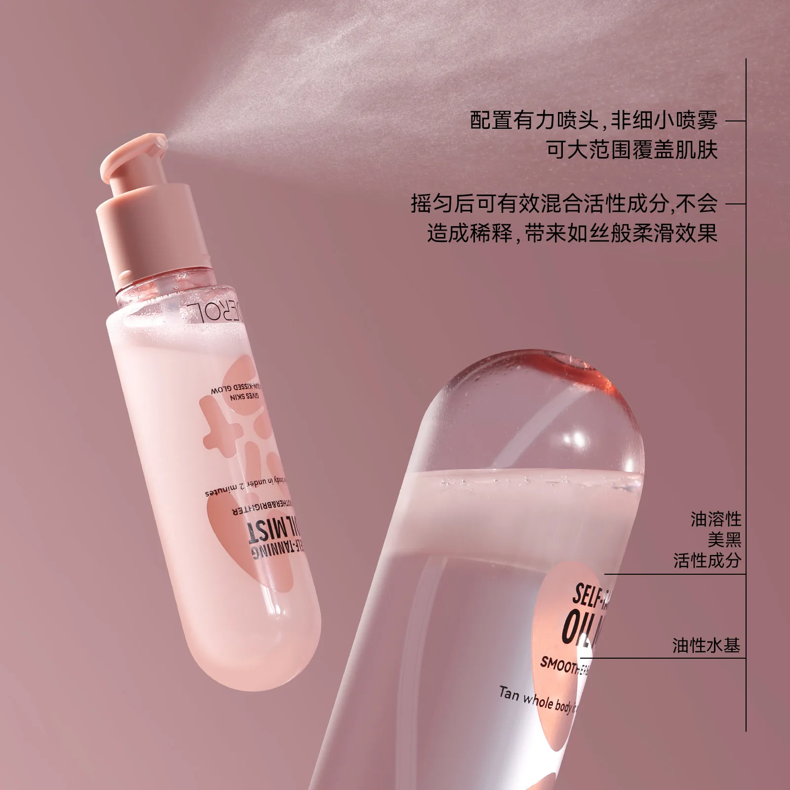 DEROL спрей для загара увлажняющий нелипкий натуральный пшеничный цвет не пятенный