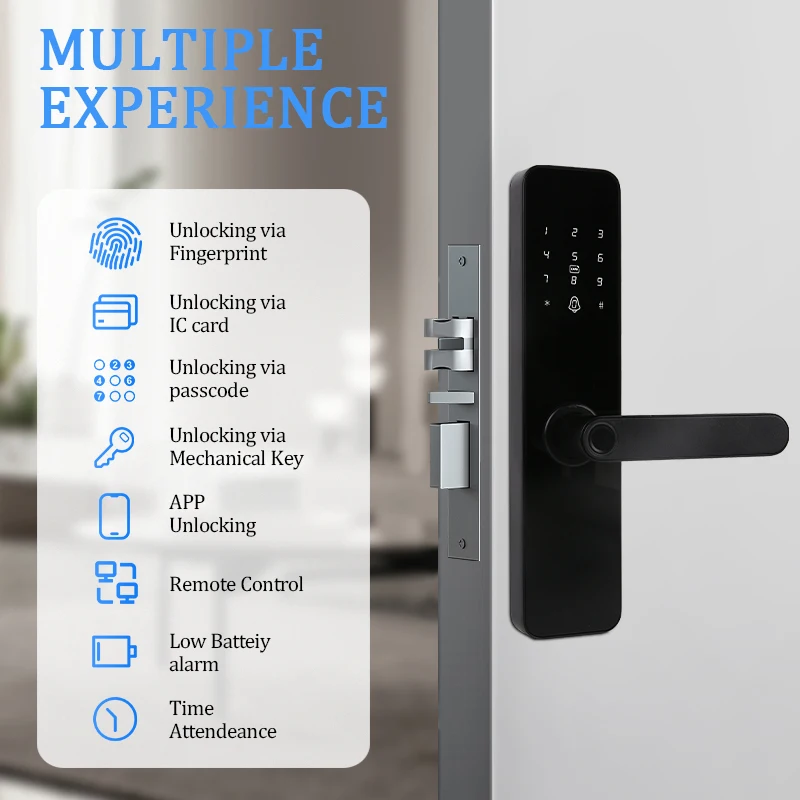 Фото Электронный дверной замок Ttlock с Wi-Fi, отпечатком пальца и смарт-ключами, умный замок Tuya №3