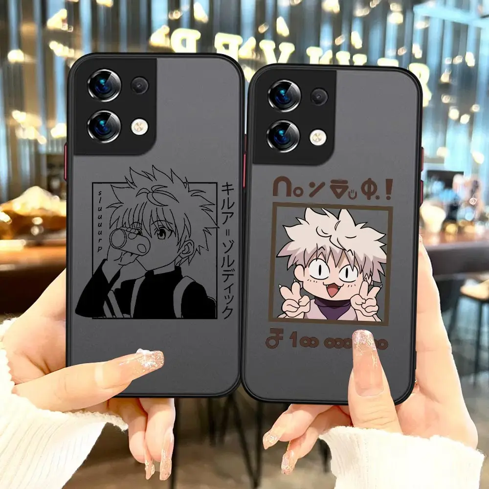 

Anime Hunter x Hunters Matte Phone Case For OPPO Reno 8 7 7Z 6Z 6 5 4 4SE 3 2 2F 2 Z Pro Plus 5G 4G Black Silicone Cover Funda