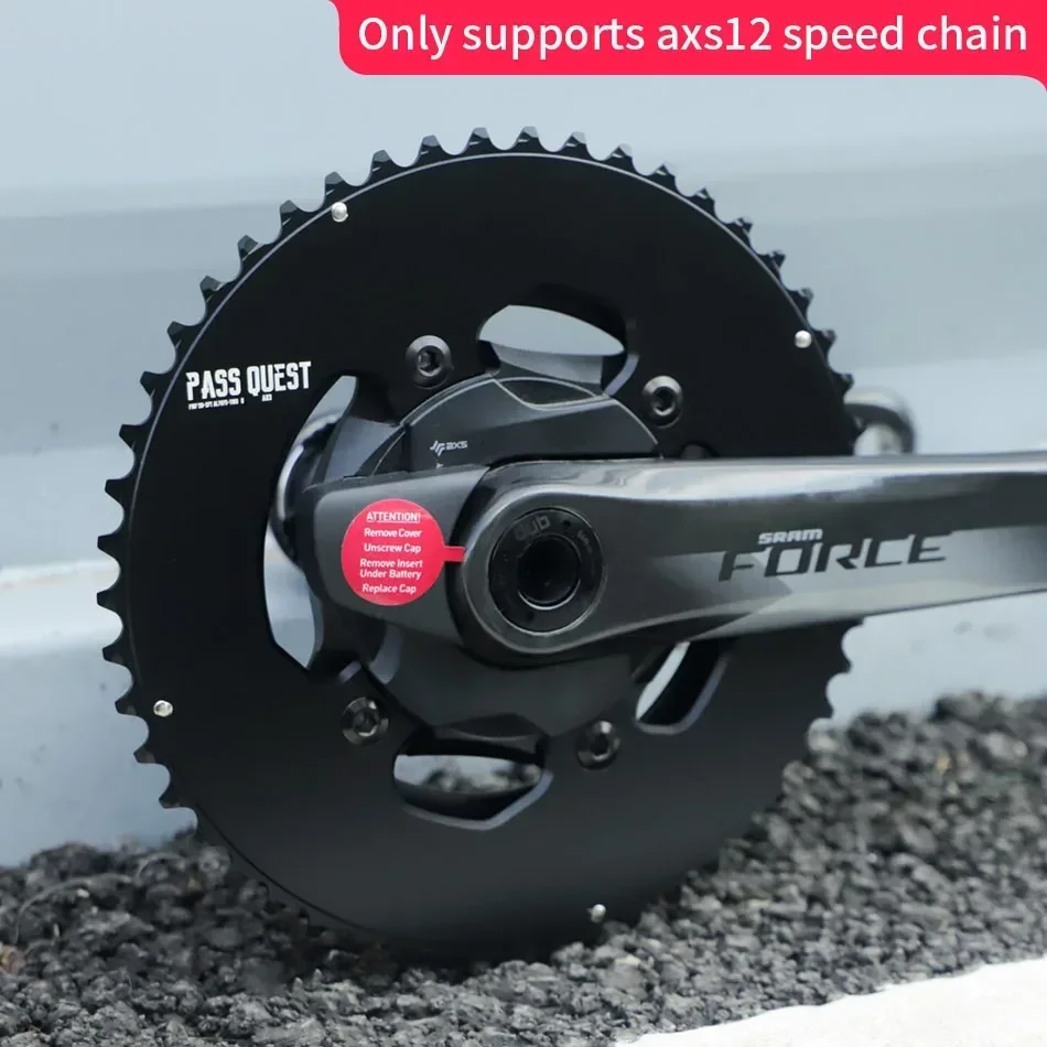Двойное кольцо для цепи PASS QUEST 107 bcd 2X с 4 болтами SRAM FORCE Quarq Power Meter AXS 12 скоростей