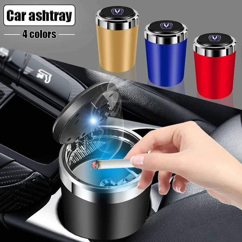 

Portable Car Ashtray with LED Light Metal for Changan CS15 CX70 CS35 Alsvin CS75 Hunter CS95 CS55 CS85 Star EADO Car Accessories