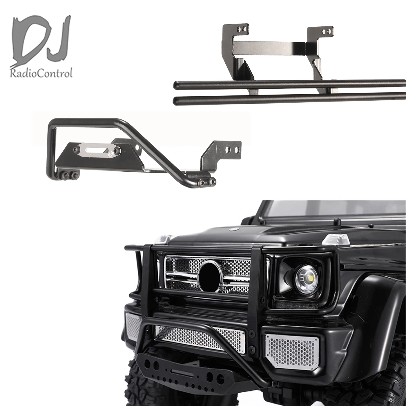 

DJ 1/10 Metal Front and Rear Bumpers Silver Black for Trx4 G500 Trx6 G63 RC Car Crawler Upgrade Accessories Parts rc carros