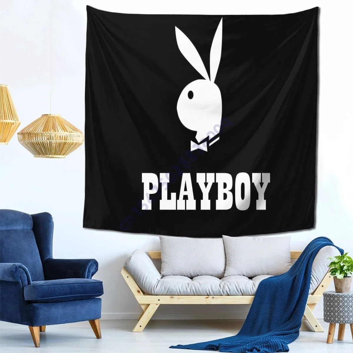

Playboy White Rabbit Tapestry Anime Bedroom Decoration Wall Hanging Room Decoration Background Cloth Ornaments