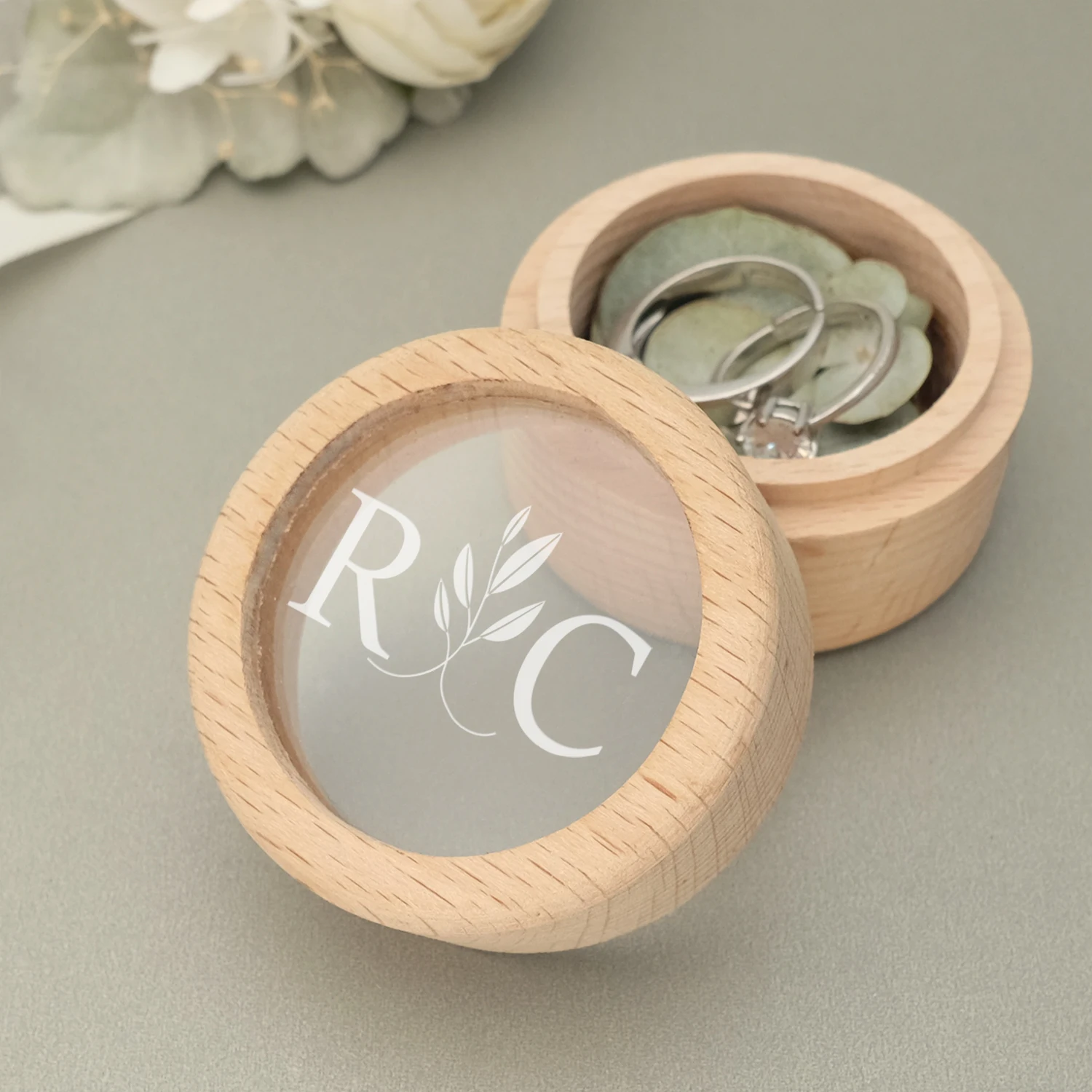 

Cherish Your Special Day with a Personalized Wood Wedding Ring Box,Custom Ring Box Engagement Ring Pillow,Ring Bearer Rings Hold