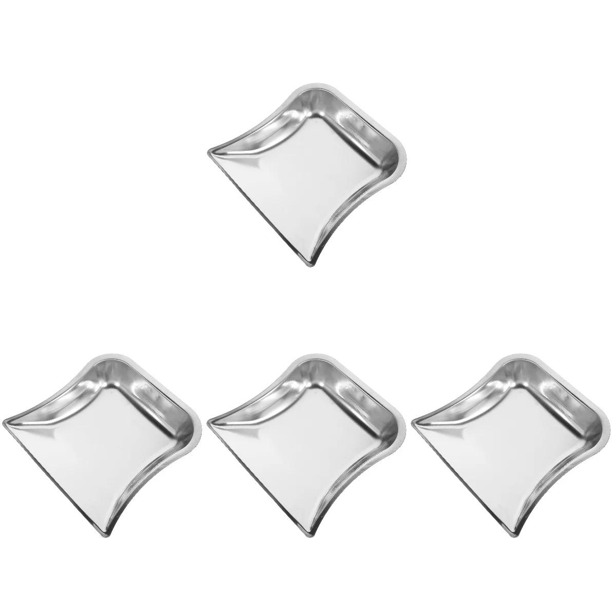 

4pcs Handheld Desktop Cleaning Reusable Stainless Steel Pan Trash For Kitchen