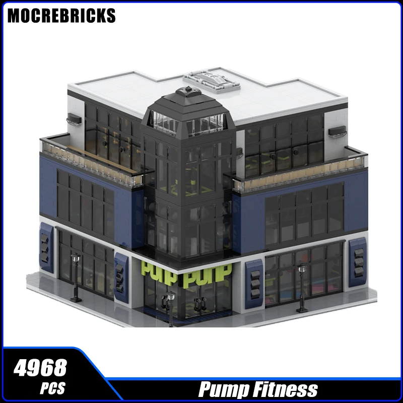 

Famous Scene Architecture Series MOC Building Block Pump Fitness Center Assembly Model Brick Ultimate Collector Toys Christmas G
