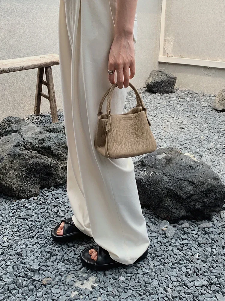 Кошелек-ведро из коровьей кожи для женщин маленькая модная сумка с верхней