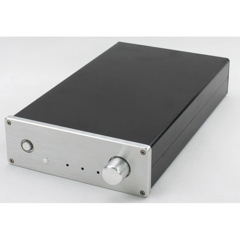 

KYYSLB 310*190*65MM All Aluminum Amplifier Chassis WA65 Diy Box Enclosure Drawing Amplifier Case Shell BLACK SILVER with Knob