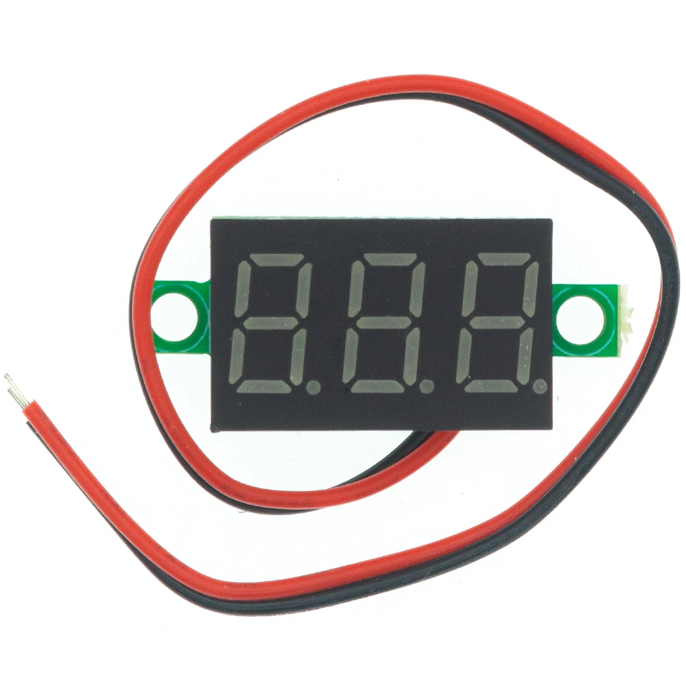 

New Mini 0.28,0.36,0.56 3 Digit LED Display DC 2.5-30V 0V-100V 2/3 Wire 3 Digit Voltage Panel Meter Display LED Color