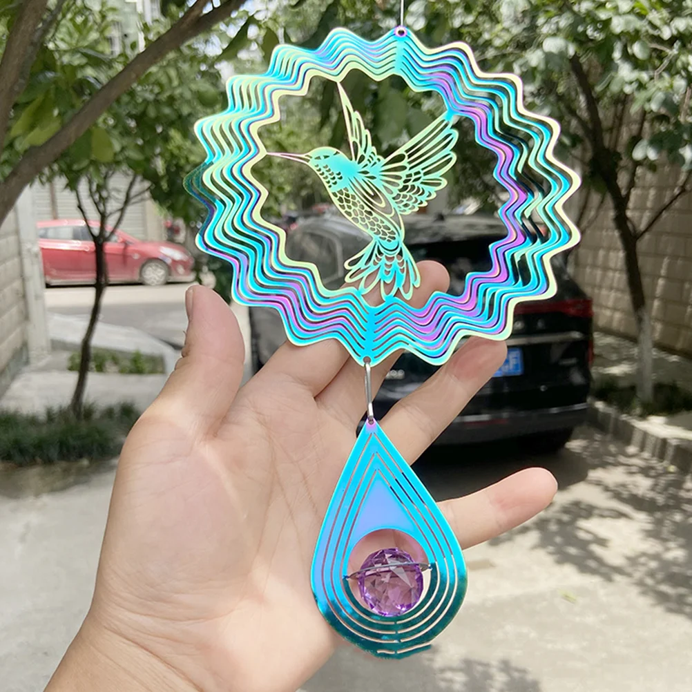 

Metal Wind Rotating Ornament Decorative Outdoor Catchers Hummingbird Hanging Spinners Garden Lawn Ornaments Chime Catching