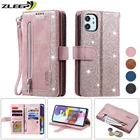 Чехол на молнии для iPhone 13, 12, Mini, 11 Pro, XS Max, XR, X, 6, 6s, 7, 8 Plus, SE, 2020 дюйма, кожаный флип-кошелек для карт, противоударный чехол для телефона