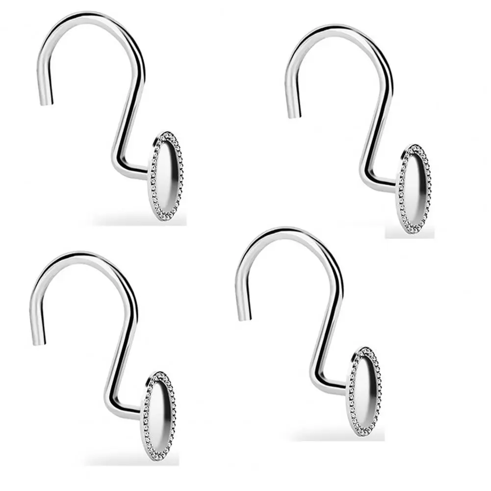 

Elegant Bathroom Accessories Stylish Durable Shower Curtain Hooks Elegant Oval Design Rust Resistant Metal Bathroom for Shower