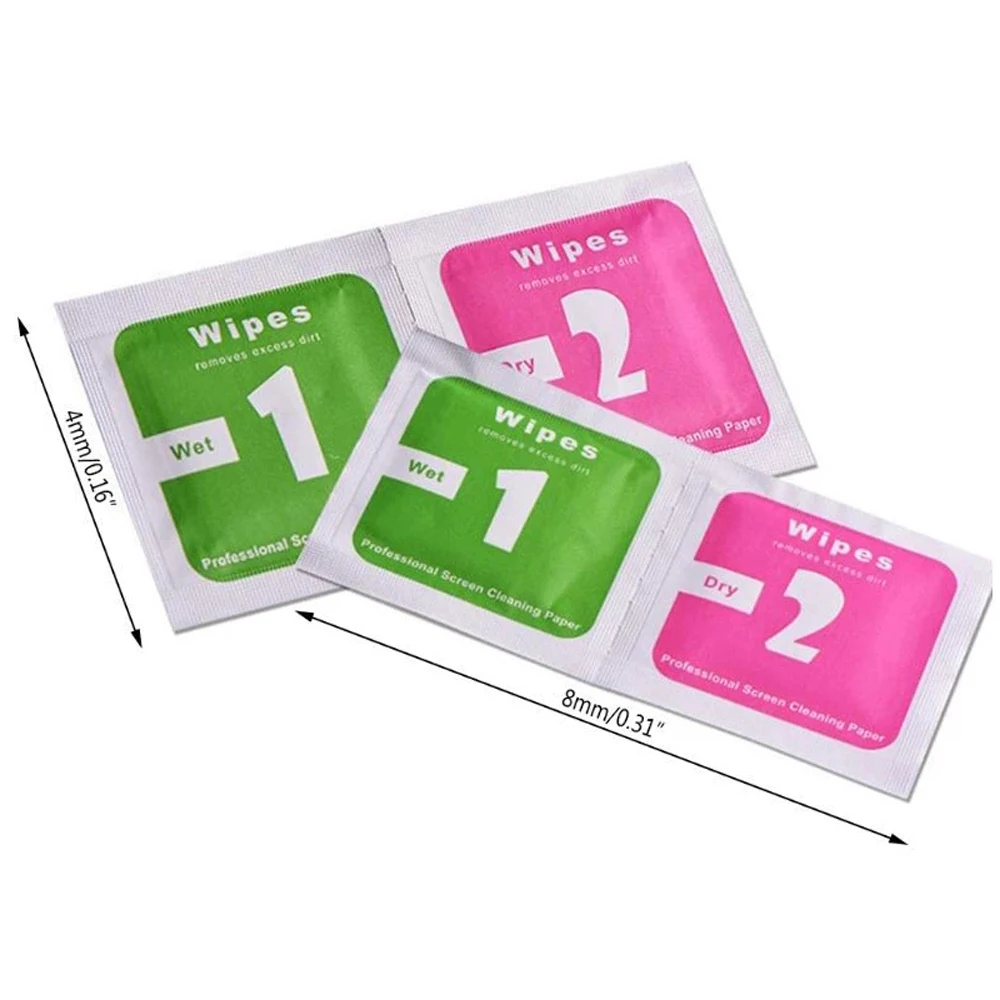 500set Wet Dry Wipes Cleaning Cloth for Tempered Glass Screen Protector for Camera Lens LCD Screens Dust Removal Papers