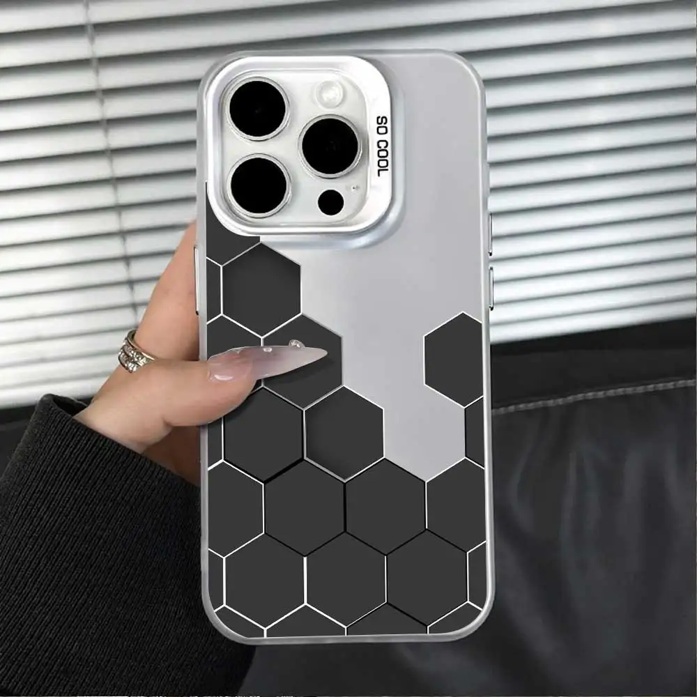 Чехол для iPhone 16 15 14 13 12 11 Pro Max Plus + X XS XR 7 8 SE 2020 2022 2023 Серебряный IMD чехол телефона