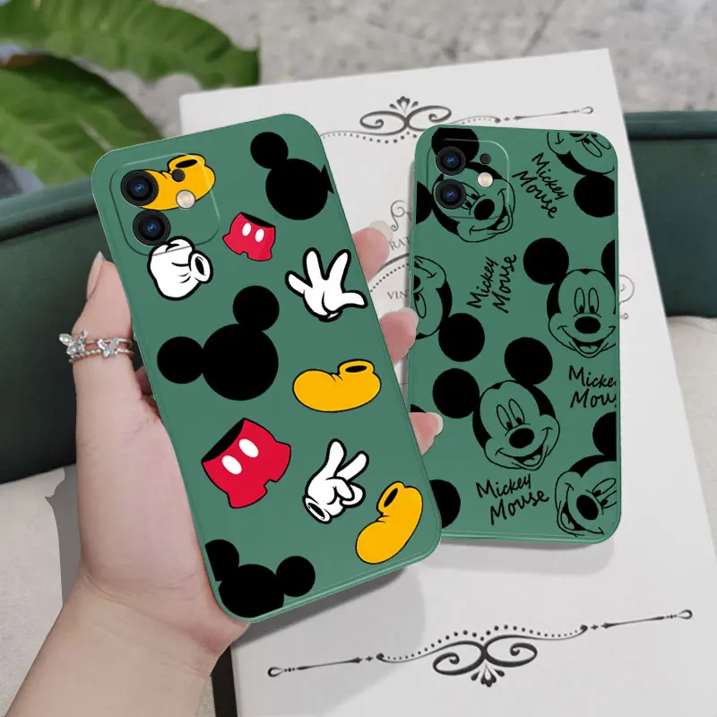 Cute Disney Mickey Mouse Phone Case For Samsung A53 A50 A12 A52S A51 A72 A71 A73 A81 A32 A22 A20 A30 A21S 4G 5G with Hand Strap