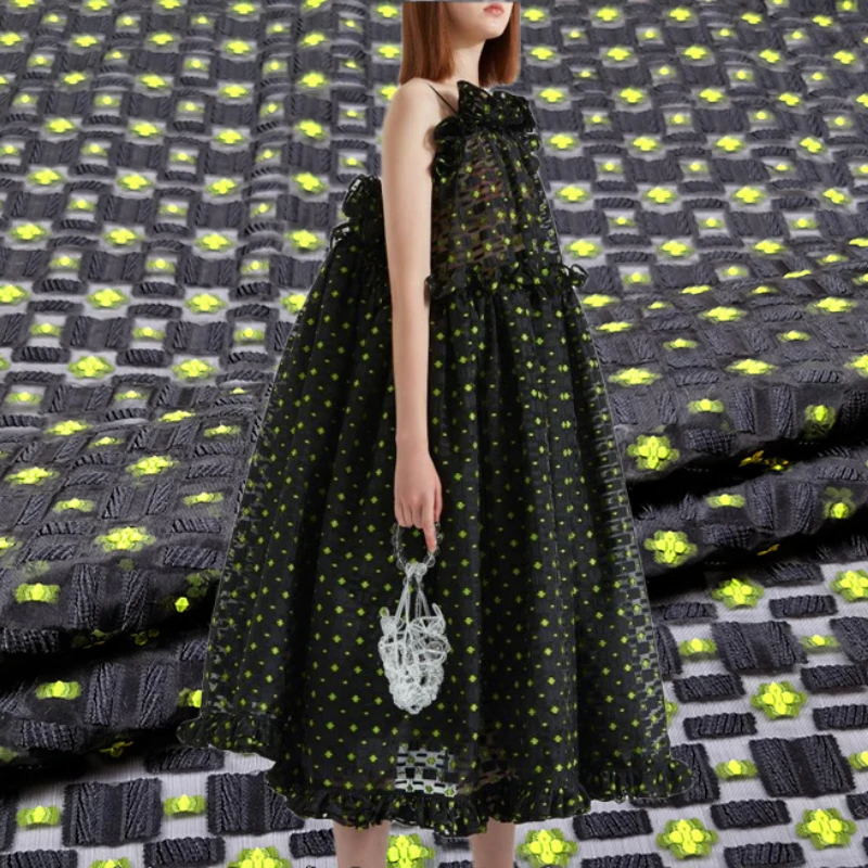 

Jacquard Fabric Organza Cut Flower Fabrics Wedding Dress Custom Dress Material Fashion Fabric for Diy Sewing by the Meter