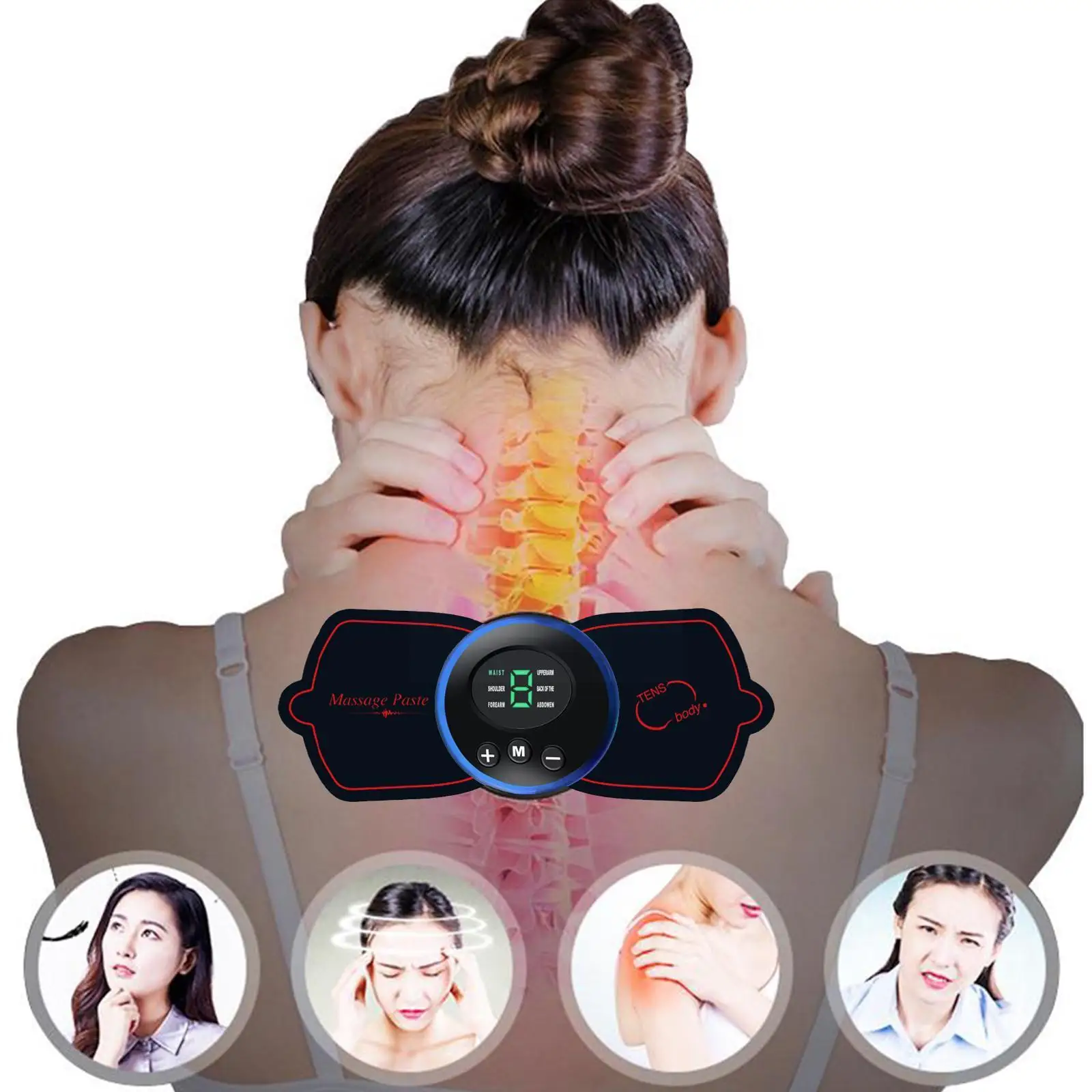 

Wireless USB Electric Frequency Pulse Massager Pads for Shoulder Neck back Arm Legs Massage Relaxation Stimulator Slimming D6L9