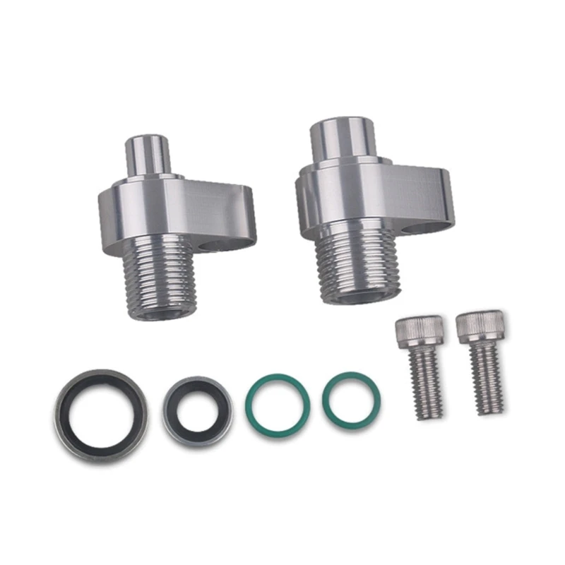 

Upgraded LS AC Compressor Adapter with Sealing & Screws Aluminum Alloy Fittings for 10S17F & 10S20F Lightweight Durable N0HF