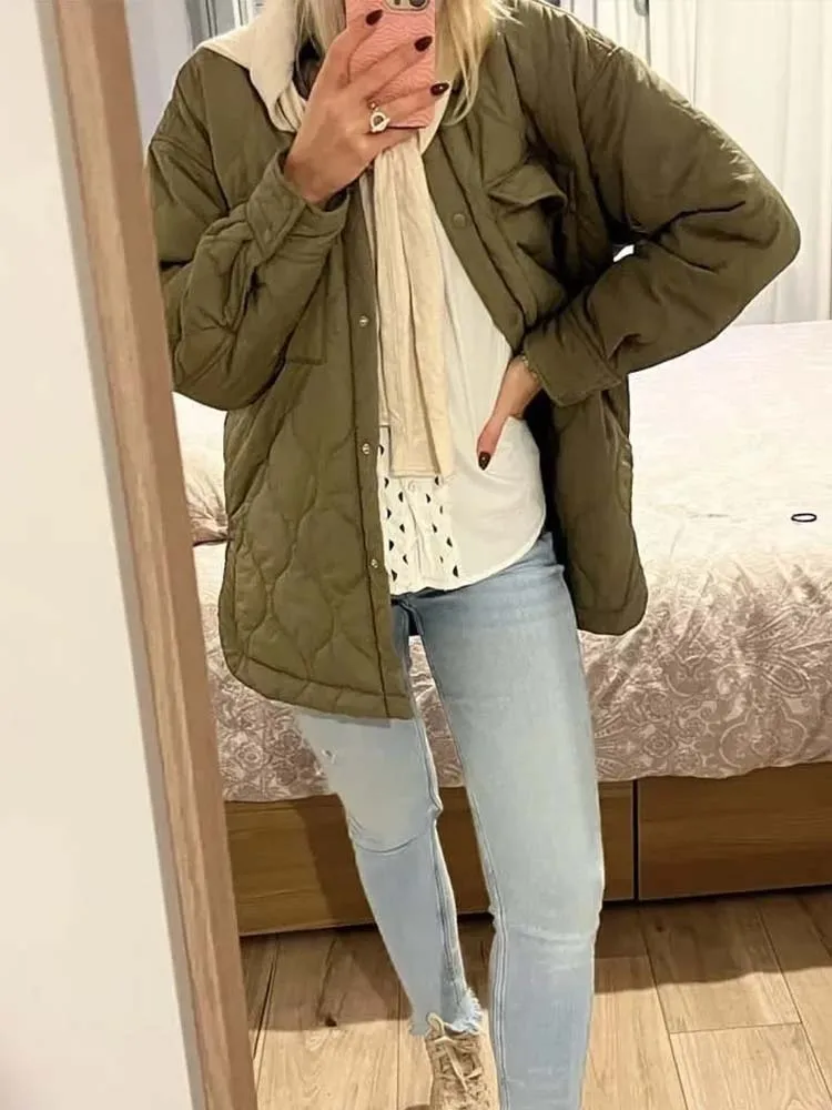 

Женская утепленная куртка-парка с карманами, на осень/зиму