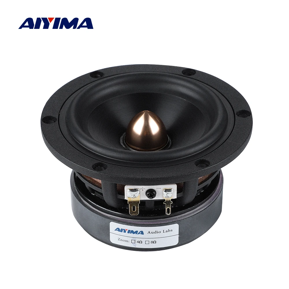 

AIYIMA 1Pcs 4 Inch Audio Sound Speaker 4 8 Ohm 50W Mid-woofer Speaker 25 Core Bullet Ceramic Basin Cast Aluminum Loudspeaker