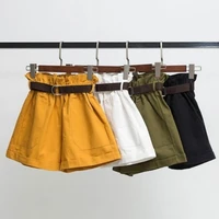shorts all match 4 solid color sashes casual shorts women a line high waist slim short femme chic s xl ladies bottom x169