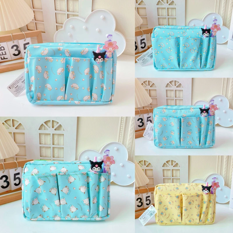 

Sanrio Cinnamoroll Cosmetic Bag Multi-Grid Cosmetic Storage Bag Student Stationery Storage Bag Bill Data Organizing Bag
