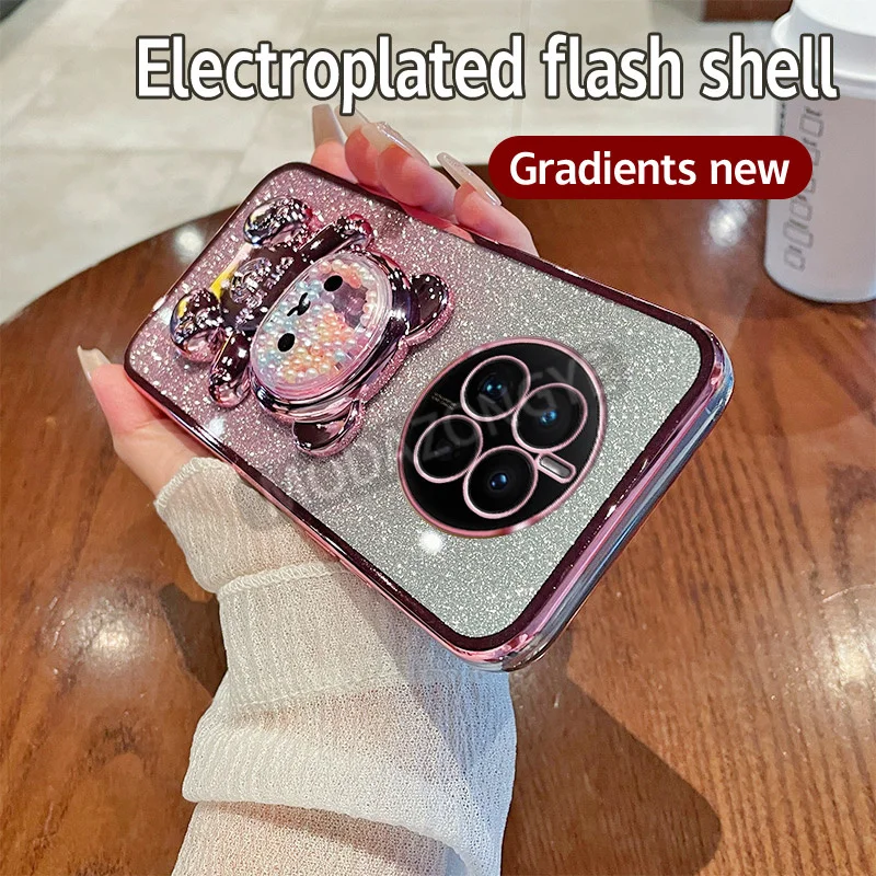 Чехол для Huawei Mate 50 мягкий силиконовый Блестящий ударопрочный гальванический