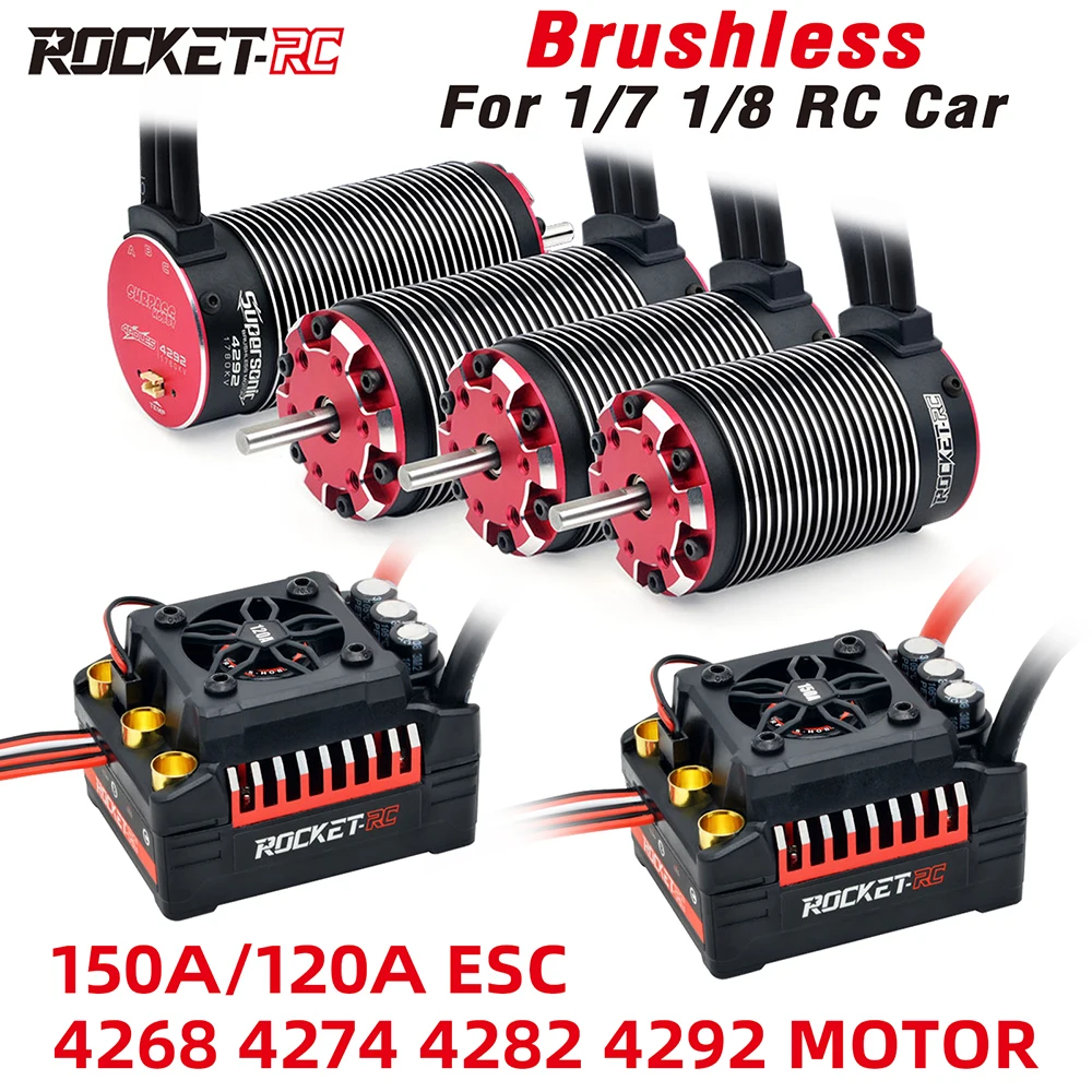Детали для радиоуправляемого автомобиля Surpass Hobby Rocket-RC Motor RC Esc Brushless Motor and ESC Combo 4268 150A 120A для 1/8 1/7 RC Car