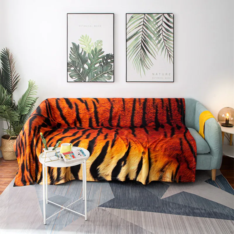 

Best Price Home Decoration Personalized Tiger Sofa Towel Sofa Cover Cloth