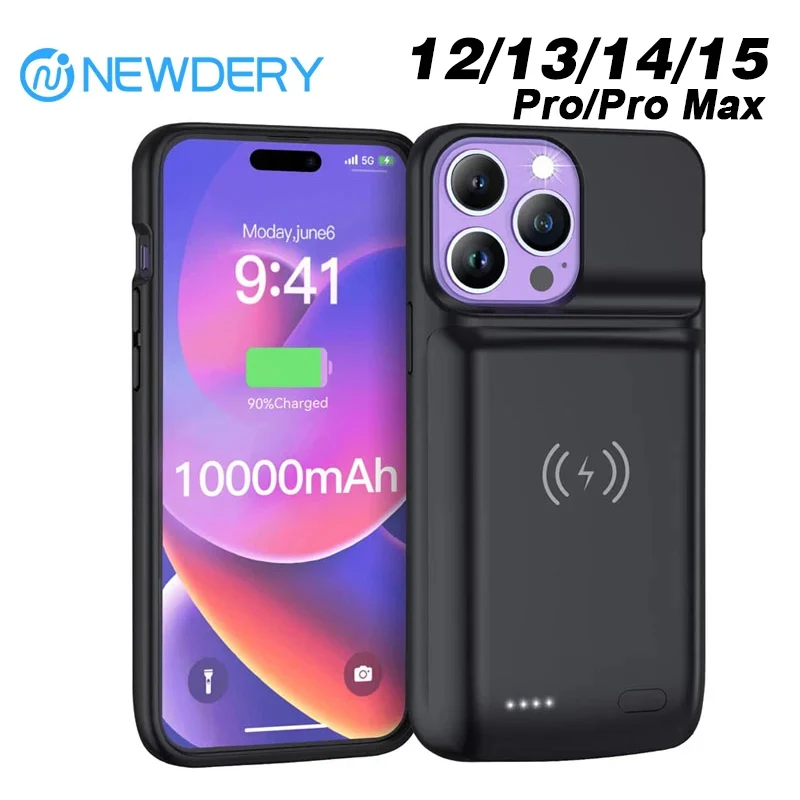 Зарядный чехол NEWDERY для iPhone 13 Pro, 12 Pro Max, 10000 мАч ...