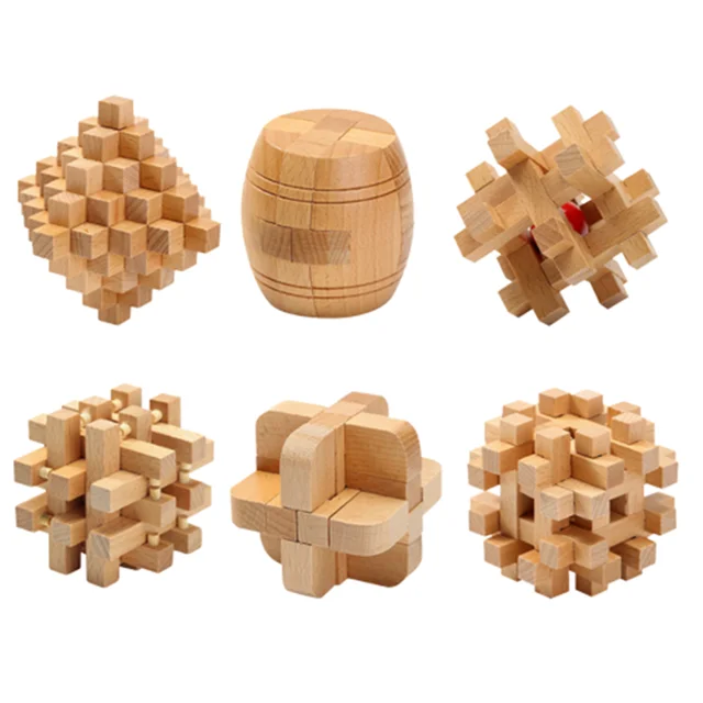 Classic Puzzle - 3D Wooden Interlocking Burr Puzzles 4