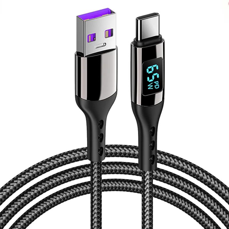 

5A 65W Type C Super Fast Charging Cable For OPPO Find X Reno R17 K7 K4 Mobile Phone Accessories VOOC Charge Data Wire USB C Cord
