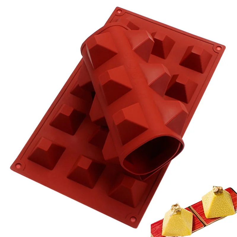 

15 Cavity Pyramid Silicone Chocolate Mould Fondant Cake Jelly Pudding Ice Mold DIY Baking Tools