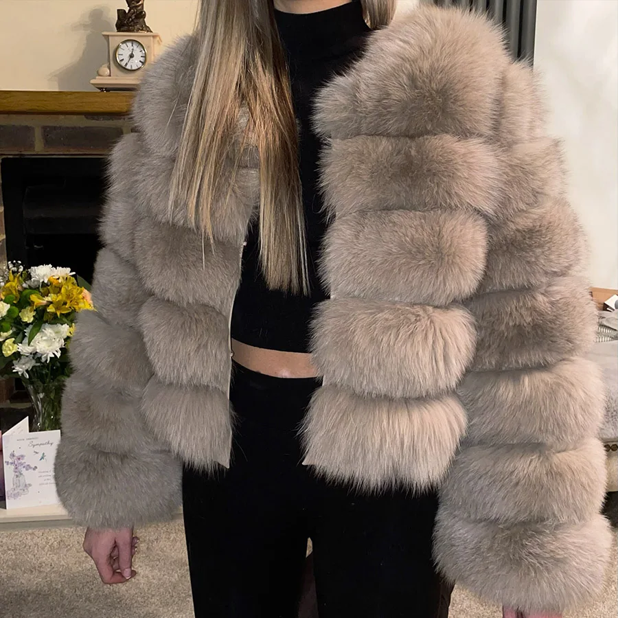 2022 Natural Real Fox Fur Coat Women Winter natural fur Vest Jacket Fashion slim Outwear Real Fox Fur Vest Coat short enlarge
