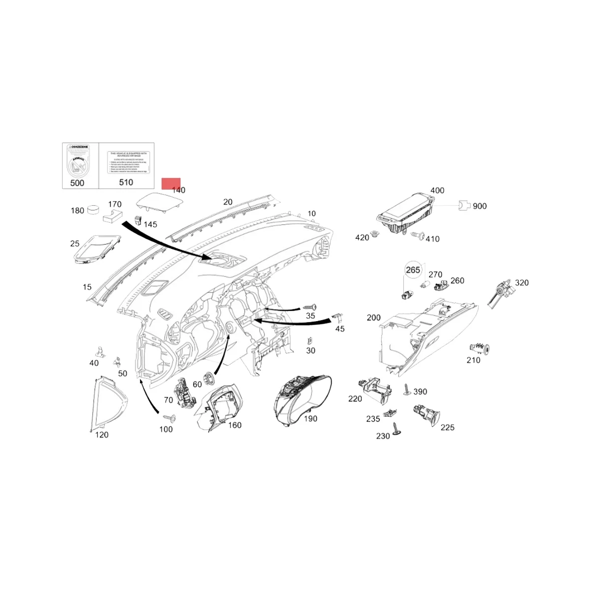 

A20568016078Q96 Dash Loudspeaker Cover Net for Mercedes Benz C GLC W205 W253 2015-2021 Instrument Panel Horn Centre Cap