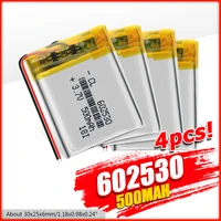 602530 3 7v 500mah lithium polyer rechargeable battery for headphone mp3 mp4 mp5 gps dvd mid camera driving recorder
