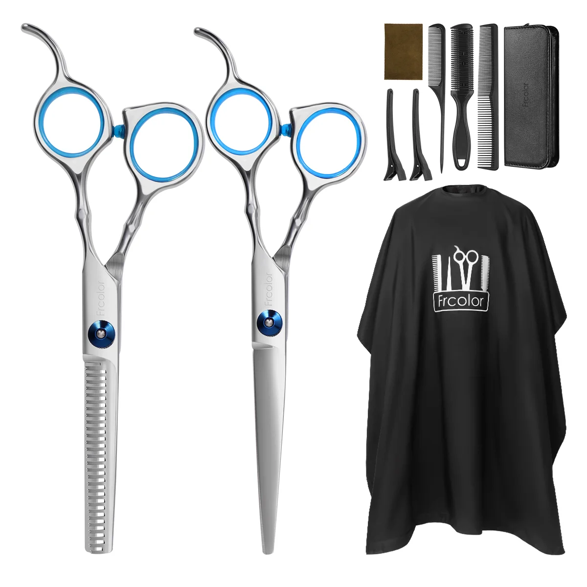 

10PCS Hair Shears Hair Trimming Scissors Barber Shears Thinning Shears Hair Cutting Comb Barber Scissors Set