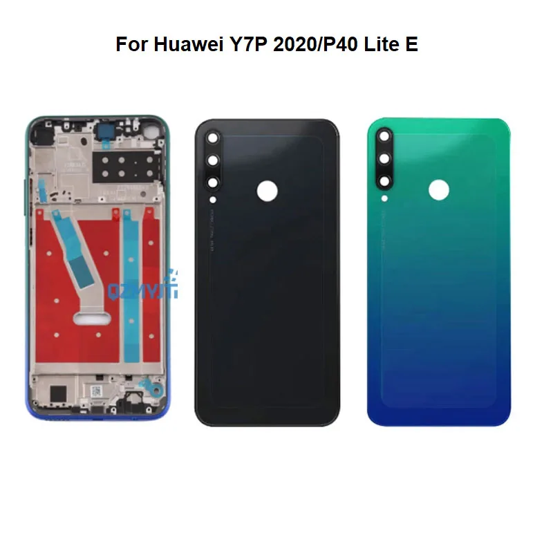 

6.39" For Huawei P40 LITE E Middle Frame Front Bezel Lcd Holder Rear Plate Chassis + Back Battery Cover Housing Case Rear Door