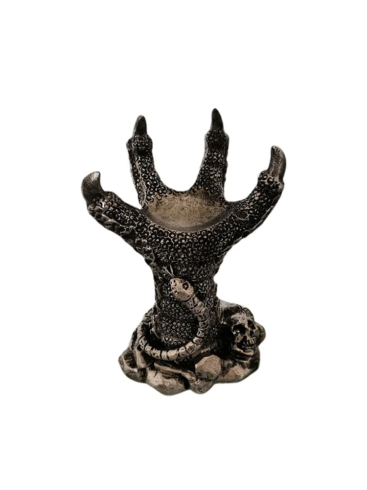 

Resin Dragon Claw Shape Crystal Ball Base Retro Rough Stone Jade Ball Stand Holder Home Office Desk Crafts Ornament Gift Present
