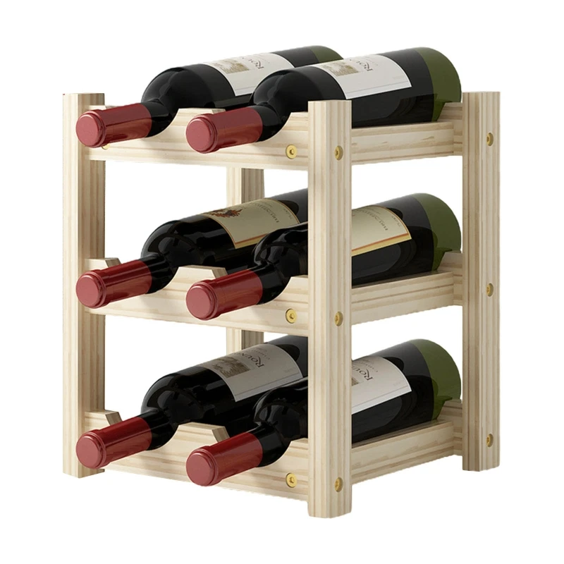 Y1UB Винная стойка Украшение из массива дерева Бытовая небольшая современная