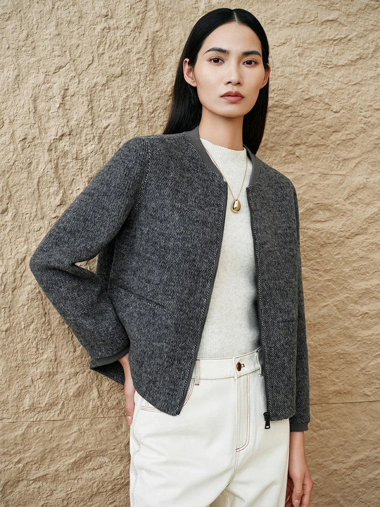 Insun Enshang Special Selection 2024 осеннее простое флисовое короткое пальто на молнии с простым