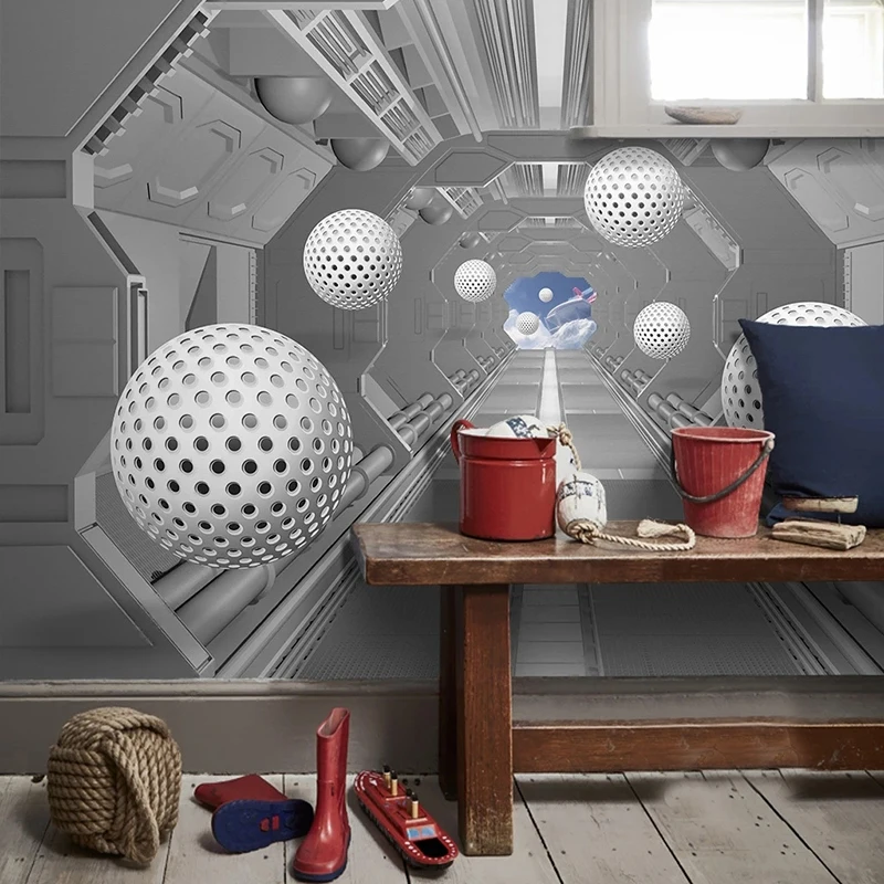 Пользовательские фото обои 3D круглый шар космический корабль пространство