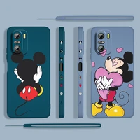mickey mouse love for xiaomi redmi k50 gaming 10x 9 9a 9t 9at 8 8a 7 6a 5a 4x pro 4g 5g liquid left rope phone case capa cover