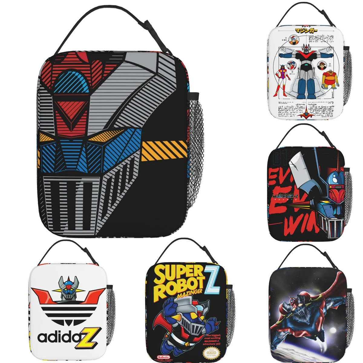 

Mazinger Z Super Robot Accessories Insulated Lunch Bag School Voltes V Food Box Reusable All Season Thermal Cooler Bento Box
