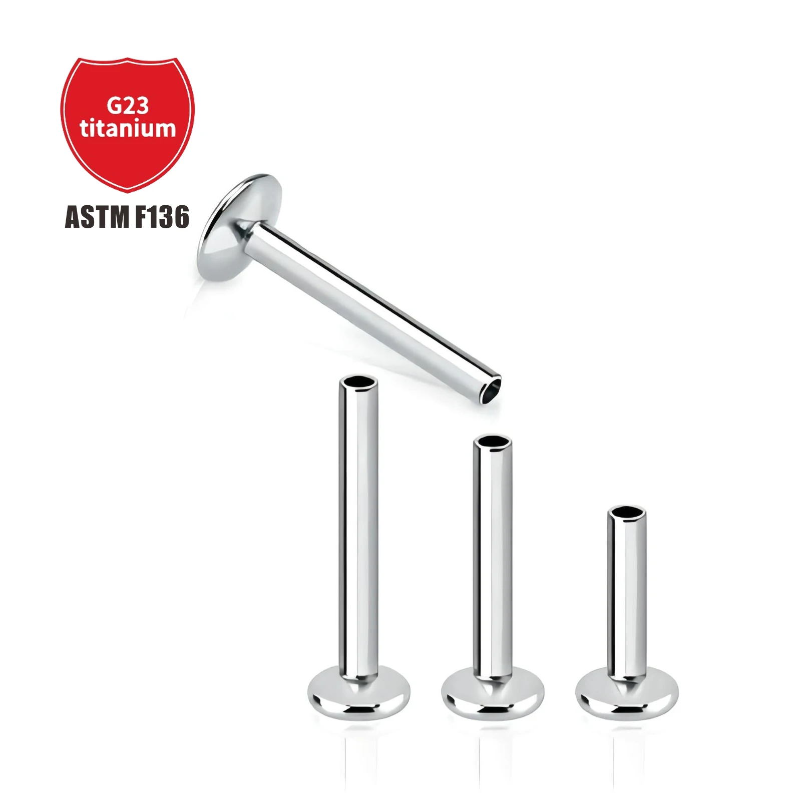 

5pcs Astm F136 Titanium 14G/16G 5-14mm Lip Stud Ear Studs Body Piercing Jewelry Accessories