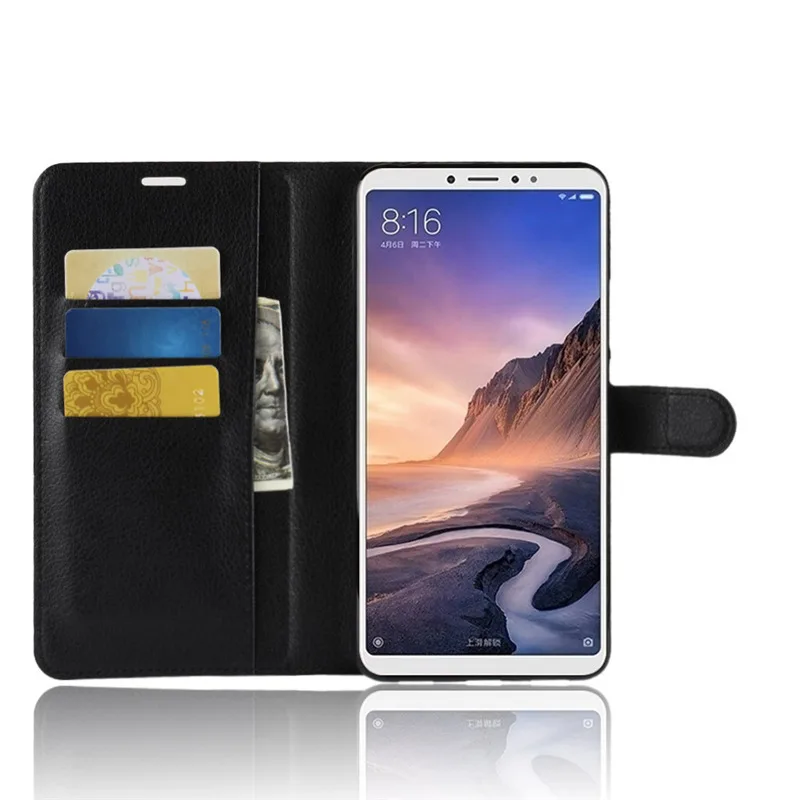 Флип-чехол для телефона Xiaomi Mi Max 3 высококачественный кожаный чехол-кошелек с