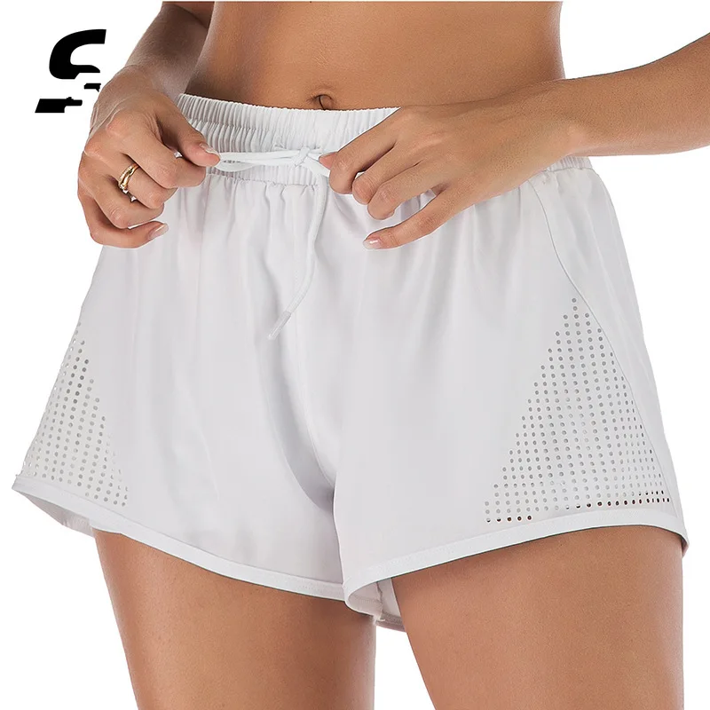 Yoga Women Running Shorts Elastic Waist Running Workout Yoga Summer Spandex Shorts Gym Fitness for Women Sportswear with Pockets